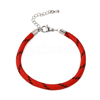 Braided Round Polyester Cord Bracelet Makings FB-CBAEDA0-01P-27-1