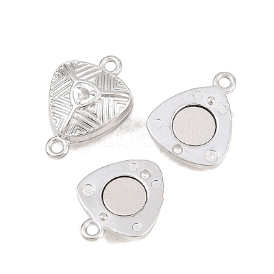 304 Stainless Steel Magnetic Clasps with Loops STAS-P452-04F-P-1