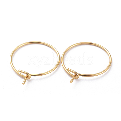 316 Surgical Stainless Steel Hoop Earrings Findings STAS-K146-039-25mm-G-1