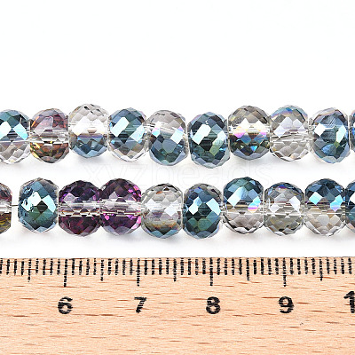 Electroplated Glass Beads Strands EGLA-Q092-8mm-A01-1