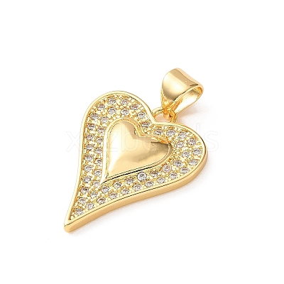 Brass Micro Pave Clear Cubic Zirconia Pendants CU-CBA03AF-09A-G-1