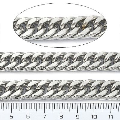 Tarnish Resistant 304 Stainless Steel Cuban Link Chains CHS-E030-04B-P-1