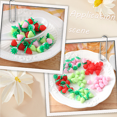 60Pcs 3 Styles PVC Strawberry Display Decorations DJEW-SC0001-31A-1