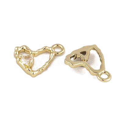 Brass Micro Pave Clear Cubic Zirconia Charms KK-L212-19G-1
