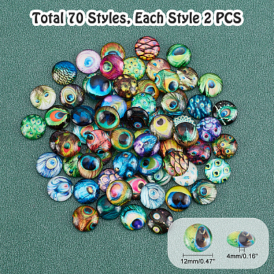 Flatback Glass Cabochons for DIY Projects GGLA-S047-04B-A12mm-1