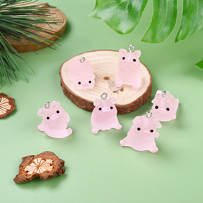 DIY Translucent Resin Pig Mobile Phone Strap Making Kits DIY-YW0011-16A-1