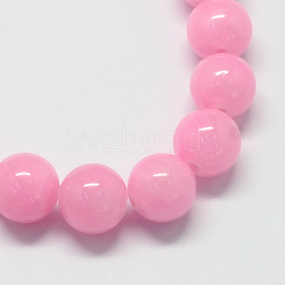 Natural Dyed Yellow Jade Gemstone Bead Strands G-R271-6mm-Y02-1