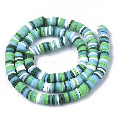 Handmade Polymer Clay Beads Strands X-CLAY-R089-6mm-080-1