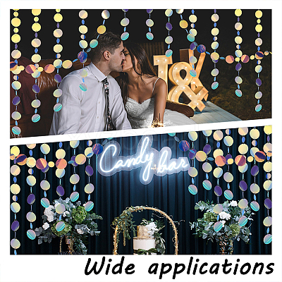 Irridescent PVC Glitter Circle Dots Garland HJEW-WH0036-37-1