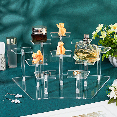 10-Slot Transparent Acrylic Minifigures Display Risers ODIS-WH0043-29B-1
