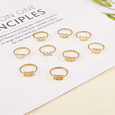 Number Pendant Necklace & Open Cuff Ring JX203A-1