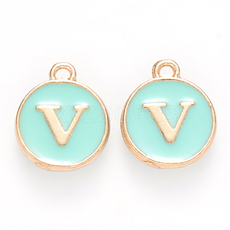 Golden Plated Alloy Enamel Charms X-ENAM-S118-05V-1