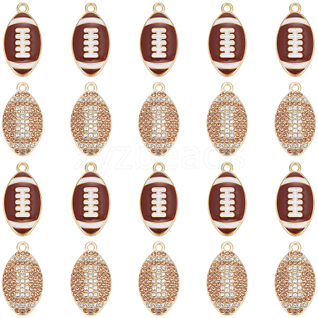 20Pcs 2 Styles Alloy Rhinestone Pendants FIND-SC0022-78-1