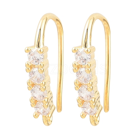 Brass Rhinestone Earring Hooks KK-C261-01C-G-1