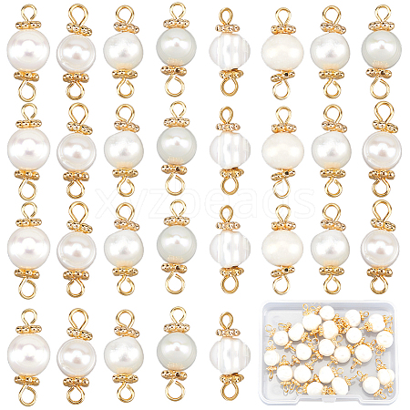 30Pcs Natural Cultured Freshwater Pearl Connector Charms PALLOY-SC00002-1