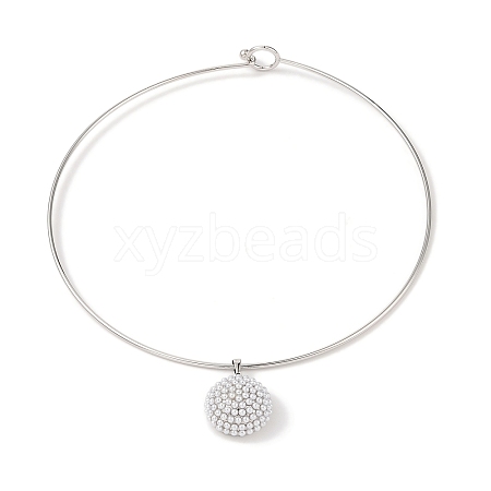 Brass with ABS Imitation Pearl Charm Bangles BJEW-Q350-05D-P-1