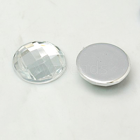 Imitation Taiwan Acrylic Rhinestone Flat Back Cabochons GACR-D002-18mm-01-1