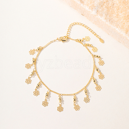 Fashionable Vintage Beach Brass Flower Charms Anklets for Women AP4829-1