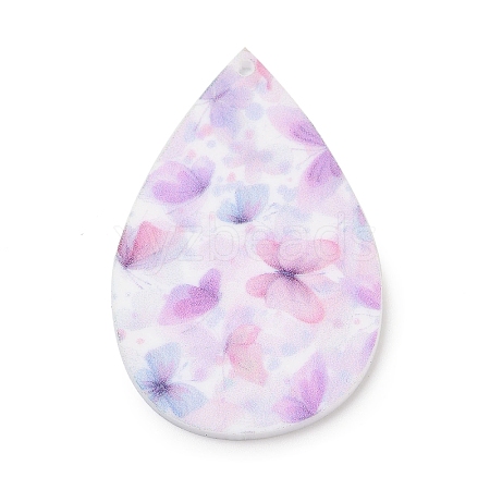 Printed Opaque Acrylic Pendants FIND-K017-16F-1