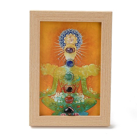 Yoga Gemstone Chakra Picture Frame Stand DJEW-F021-05H-1