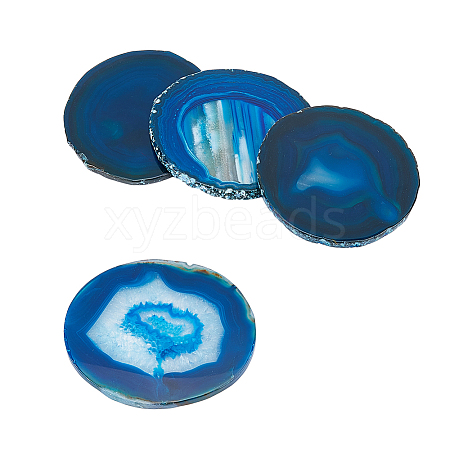 Dyed & Heated Natural Agate Slice Cup Mats DJEW-WH0043-44B-1