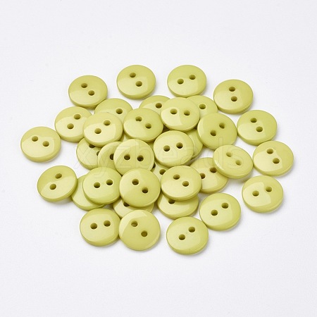2-Hole Flat Round Resin Sewing Buttons for Costume Design BUTT-E119-18L-15-1