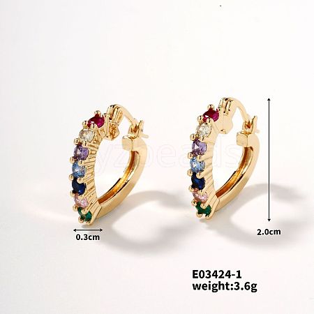 Heart-shaped Diamond Inlaid Hoop Earrings XW0736-3-1