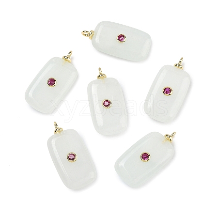 Dyed Natural White Jade  Pendants KK-C251-01G-02-1