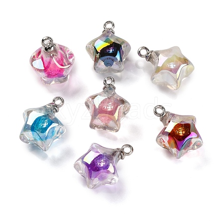 AB Color Resin Star Pendants RESI-U002-05-1