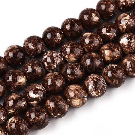 Baking Paint Glass Beads Strands DGLA-N016-8mm-05-1