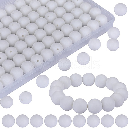 80Pcs Round Silicone Focal Beads SIL-SZ0001-24-17-1