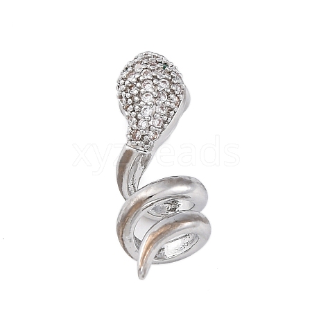 Brass Micro Pave Cubic Zirconia Pendants KK-P289-09P-1