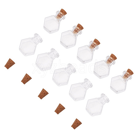10Pcs Clear Glass Wishing Bottles AJEW-TA0002-85G-1