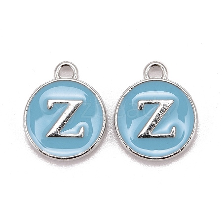 Platinum Plated Alloy Enamel Charms ENAM-S118-04Z-P-1