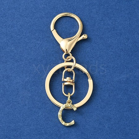 Alloy Initial Letter Charm Keychains KEYC-YW00006-03-1