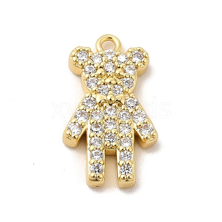 Rack Plating Brass Micro Pave Cubic Zirconia Pendants KK-P230-16G-1