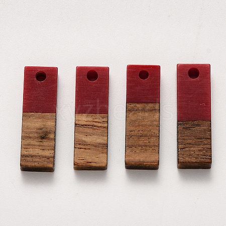 Resin & Walnut Wood Pendants X-RESI-S358-B-79E-1