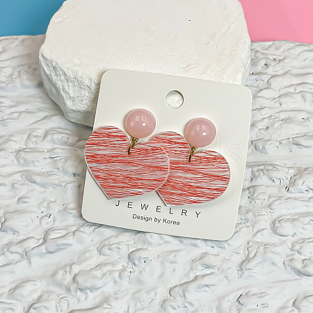 Printed Acrylic & Stud Dangle Earrings WG0012F-01-1