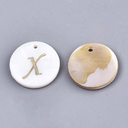 Natural Freshwater Shell Pendants SHEL-N027-04X-1