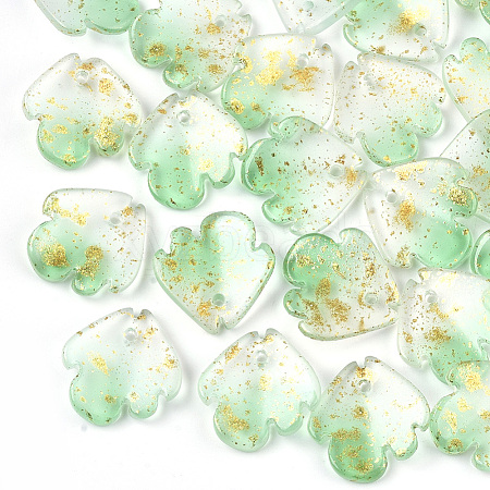 Two Tone Transparent Spray Painted Glass Charms X-GLAA-T017-05-B01-1