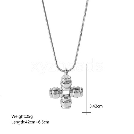 Religion 304 Stainless Steel Hollow Pendant Necklaces WGE4485-01-1