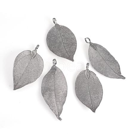 Electroplated Natural Leaf Big Pendants IFIN-Q119-03B-1