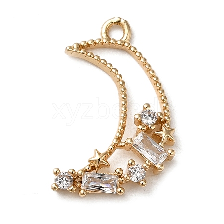 Brass Micro Pave Cubic Zirconia Pendants KK-F865-11G-1