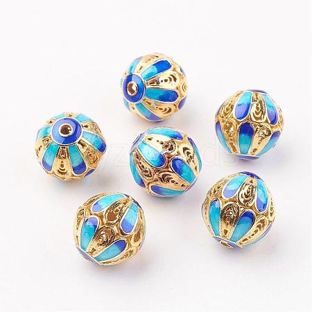 Brass Enamel Beads KK-P091-03-1