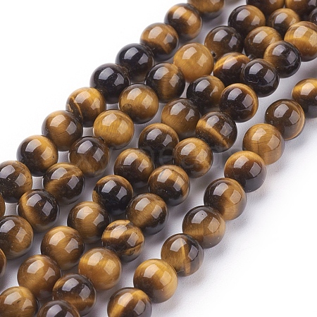 Natural Tiger Eye Beads Strands G-G099-6mm-4-1