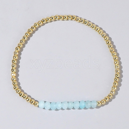 Colorful Mixed Brass Synthetic Gemstone Bead Copper Bracelet Women's Fashion Jewelry Wholesale RJ2833-3-1