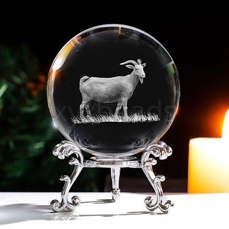 Inner Carving 12 Chinese Zodiac Signs Glass Crystal Ball Diaplay Decoration PW-WG32D61-15-1