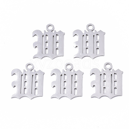 Tarnish Resistant 201 Stainless Steel Pendants STAS-N091-40W-1