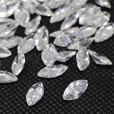 Cubic Zirconia Pointed Back Cabochons ZIRC-M003-6x3mm-007-1