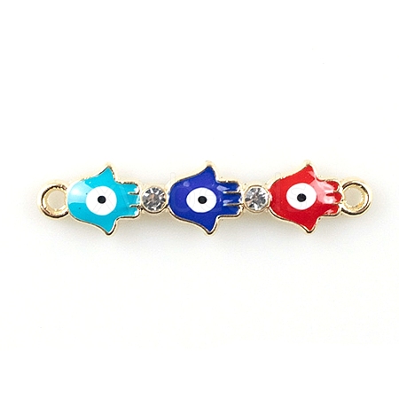 Alloy Evil Eye Enamel Connector Charms FIND-TAC0016-24C-1